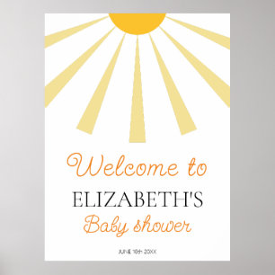 Boho Sunshine Baby Dusche Begrüßungszeichen Poster
