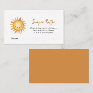 Boho Sunshine Baby Dusche Windeln Raffle Begleitkarte