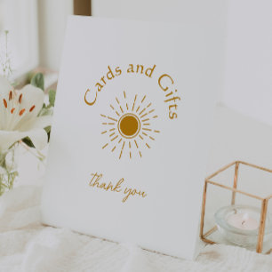 Boho Sunshine Baby Duschkarten und Geschenke Sockelschild