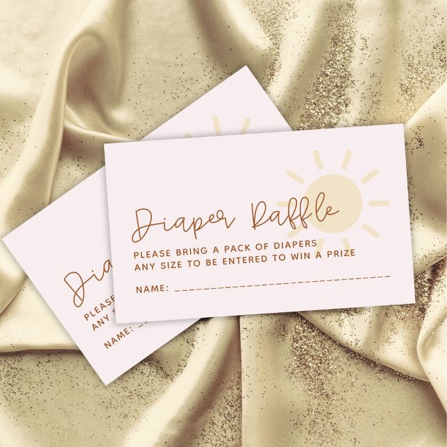 Boho Sunshine Baby Duwer Windel Raffle Begleitkarte (Von Creator hochgeladen)