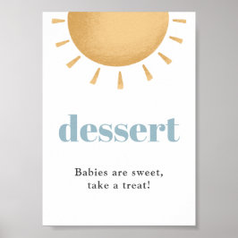 Boho Sunshine Baby Shower Dessert Sign Poster
