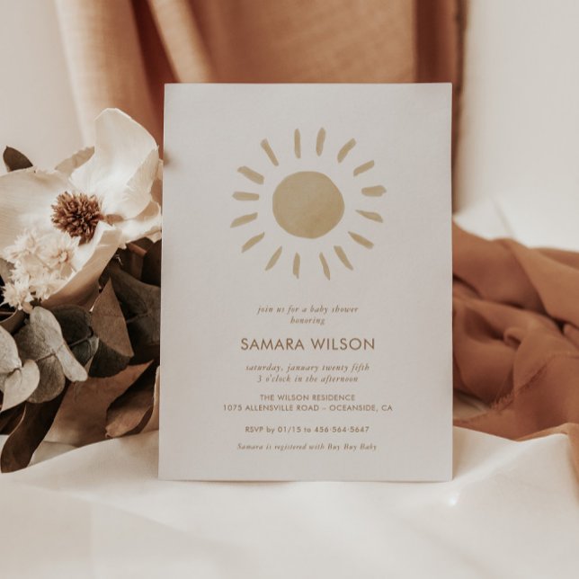 Boho Sunshine Baby Shower Einladung (Von Creator hochgeladen)