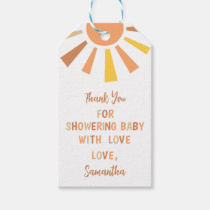 Boho Sunshine Baby Shower Geschenkanhänger