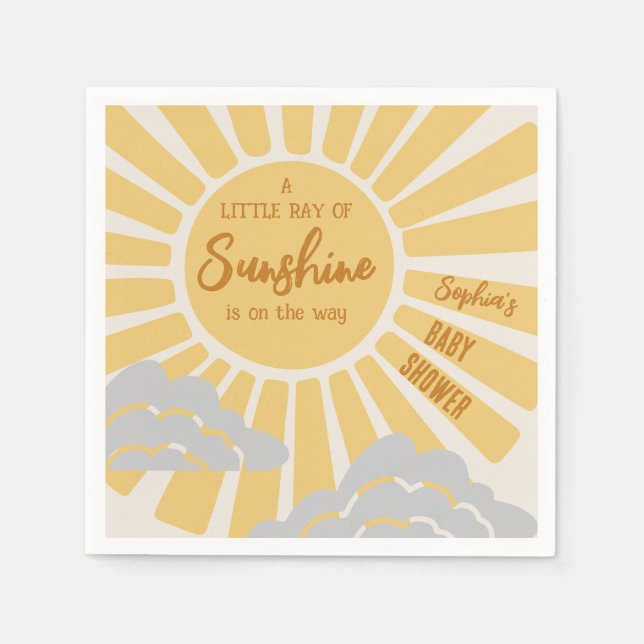 Boho Sunshine Baby Shower Napkins Serviette (Vorderseite)