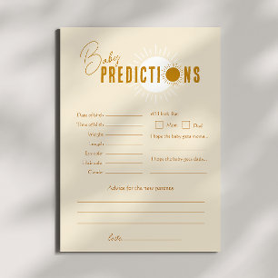 Boho Sunshine Baby Shower Predictions Card Einladung
