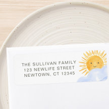 Boho Sunshine Baby Shower Rücksendeadresse