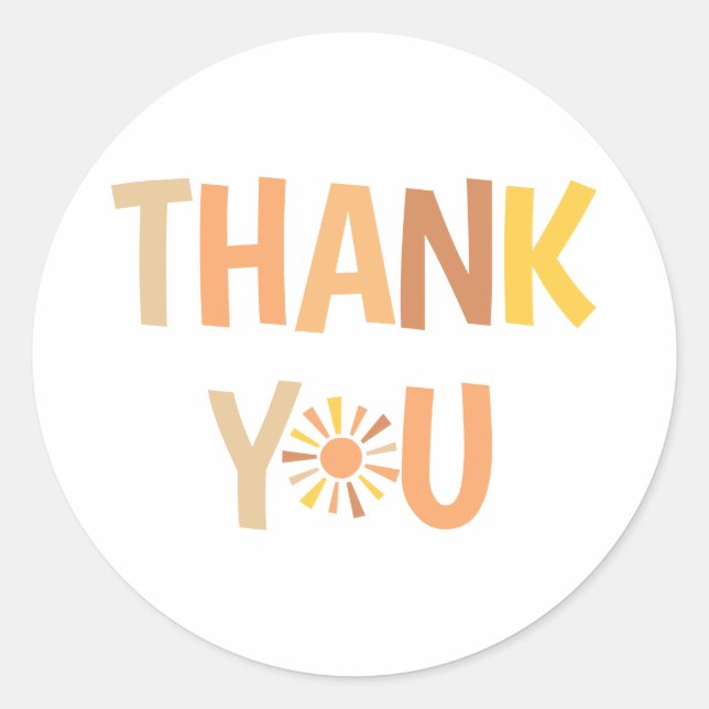 Boho Sunshine Baby Shower Runder Aufkleber (Vorderseite)