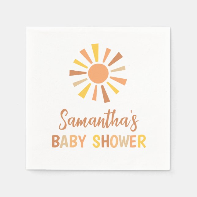 Boho Sunshine Baby Shower Serviette (Vorderseite)