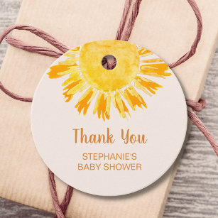 Boho Sunshine Baby Shower Vielen Dank Geschenkanhänger