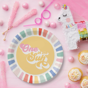 Boho Sunshine eins in der Sonne Sonnenschein Gebur Pappteller