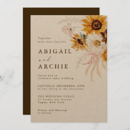 Boho Sunshine Floral Wedding Einladung