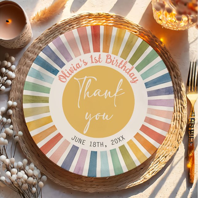 Boho Sunshine Geburtstag Papier Teller (Von Creator hochgeladen)