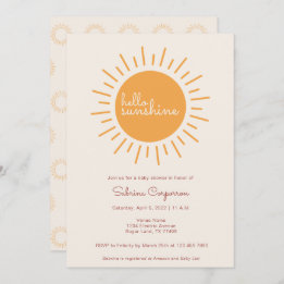 Boho Sunshine Gender Neutral Baby Shower Einladung