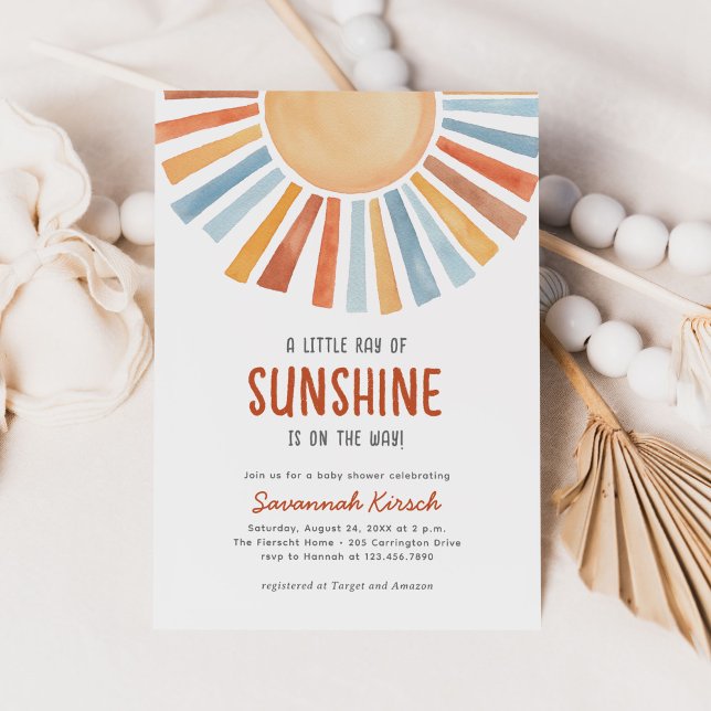 Boho Sunshine Gender Neutral Baby Shower Einladung (Von Creator hochgeladen)