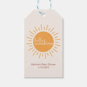 Boho Sunshine Gender Neutral Baby Shower Geschenkanhänger