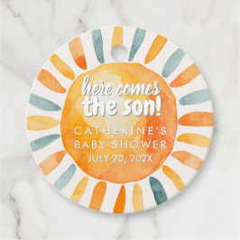 Boho Sunshine kommt hier zur Son Baby Dusche Geschenkanhänger