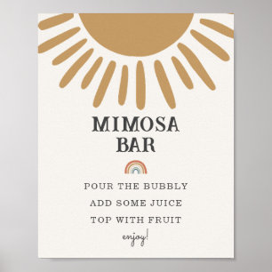 Boho Sunshine mimosa Bar Baby Dusche Party Schild