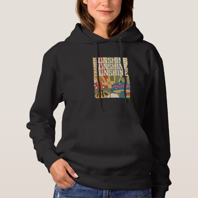 Boho Sunshine Mushroom Plant Flower Garden Foragin Hoodie (Vorderseite)