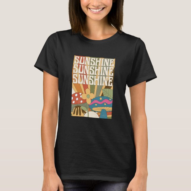 Boho Sunshine Mushroom Plant Flower Garden Foragin T-Shirt (Vorderseite)