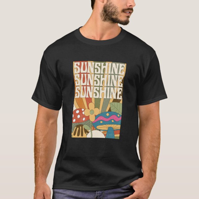Boho Sunshine Mushroom Plant Flower Garden Foragin T-Shirt (Vorderseite)
