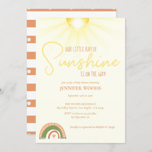 Boho Sunshine Rainbow Baby Shower Einladung
