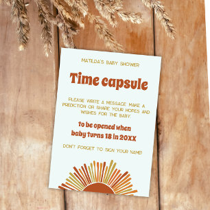 Boho Sunshine Retro Time Kapsel Baby Showspiel Karte