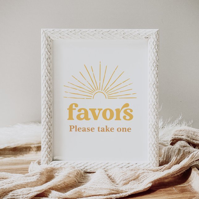 Boho Sunshine Sun Baby Shower Favors Sign Poster (Von Creator hochgeladen)
