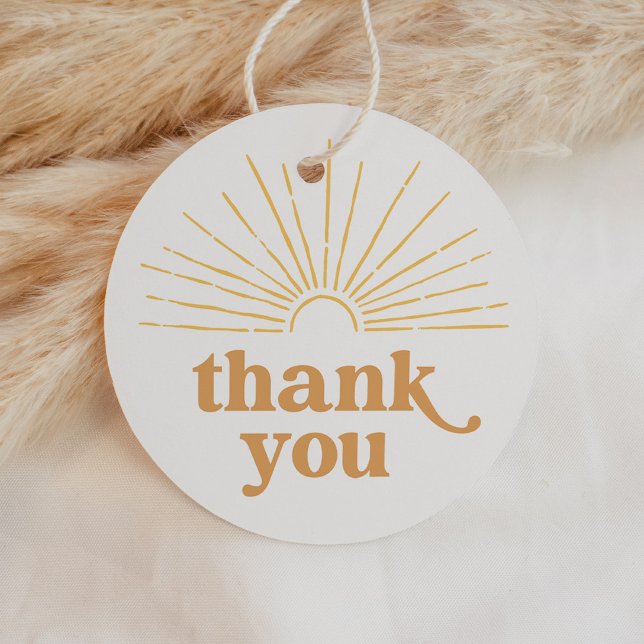 Boho Sunshine Sun Baby Shower Geschenkanhänger (Von Creator hochgeladen)