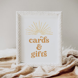 Boho Sunshine Sun Baby Shower Karten und Geschenke Poster