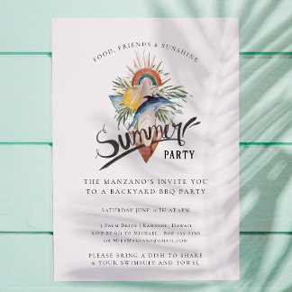 Boho Surf | Summer Backyard Party Einladung