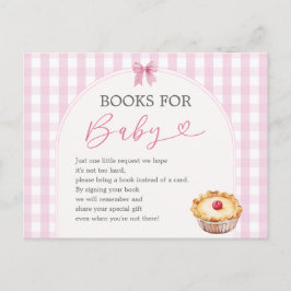 Boho Süsse Pie Pink Gingham Bücher für Baby Postkarte