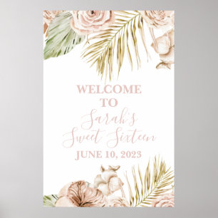 Boho Sweet 16 Willkommensschild Poster