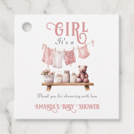 Boho Sweet it a Girl Pink Clothesline Baby Showdus Geschenkanhänger