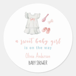 Boho Sweet Vintag Girl Outfit Babydusche Runder Aufkleber