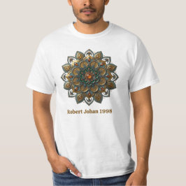 Boho-T-Shirt mit Teal- und Gold-Mandala-Ornamenten T-Shirt