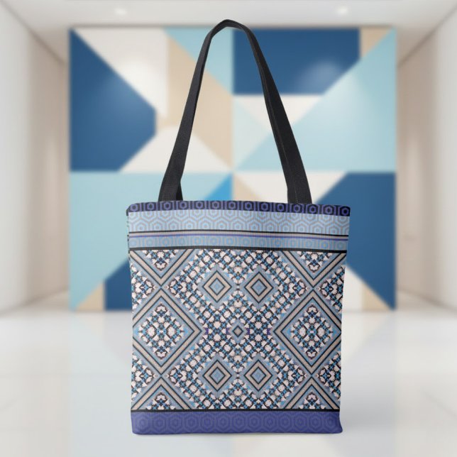 Boho Tan, Black, Blue Tribal Inspiriert (Von Creator hochgeladen)