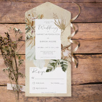 Boho Tan Floral Grass No Dinner
