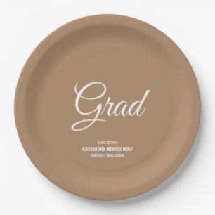Boho Tan Minimalistisch Modern Graduation Party Pappteller