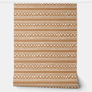 Boho-Tan- und Weiß-Handgezeichnet geometrisch gepu Tapete