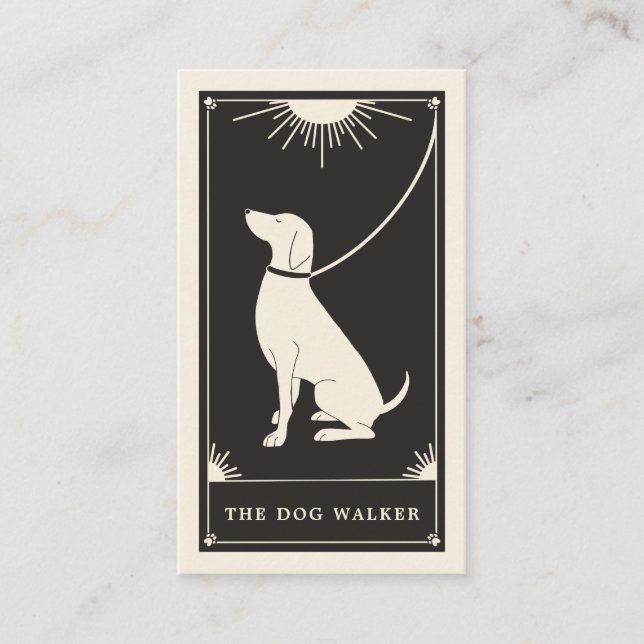 Boho Tarot Dog Walker Visitenkarte (Vorderseite)