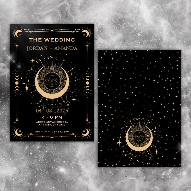 Boho Tarot Moon Sun Hochzeit Einladung (Von Creator hochgeladen)