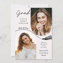 Boho Tassel Grad Announcement with Photo Einladung