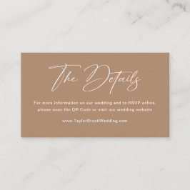Boho Taupe Wedding Details Begleitkarte