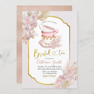 Boho Tea Party Bridal Dusche Einladung