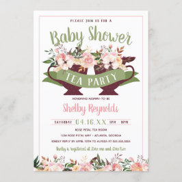 Boho Tea Party Kinderdusche Einladung