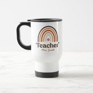 Boho Teacher Modern Rainbow Apple Reisebecher