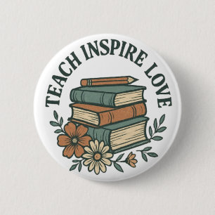 Boho Teacher - Unterrichten von Inspiriert Liebe V Button