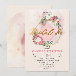 Boho Teapot | Rosa Rose Wreath Bridal Teedusche Einladung