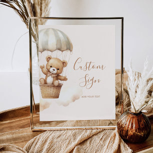 Boho tedbear baby Dusche Custom Poster