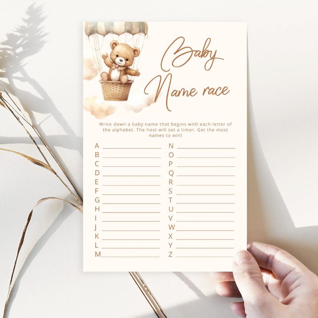 Boho tedbear baby name Race Baby Dusche Game (Von Creator hochgeladen)